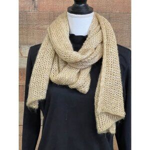 Gold Acrylic Knit Scarf